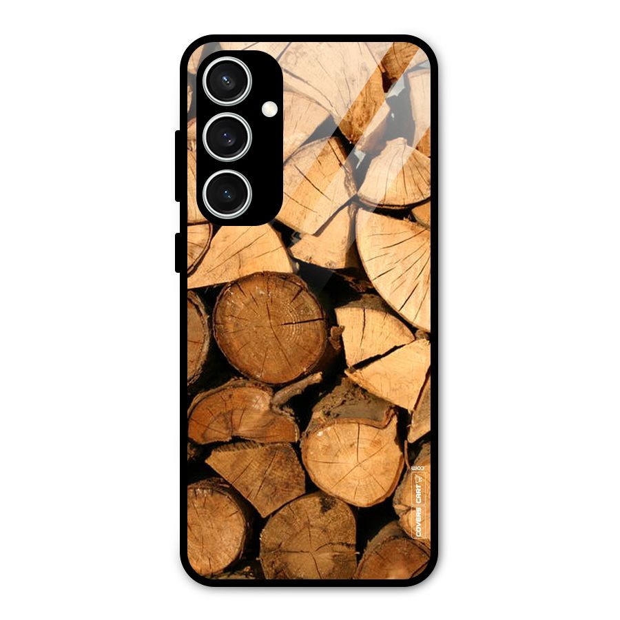 Wooden Logs Glass Back Case for Galaxy S23 FE