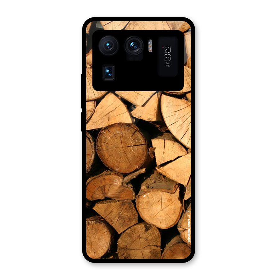 Wooden Logs Glass Back Case for Mi 11 Ultra