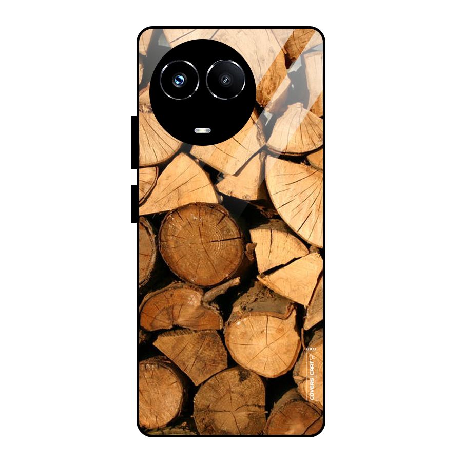 Wooden Logs Glass Back Case for Realme 11X