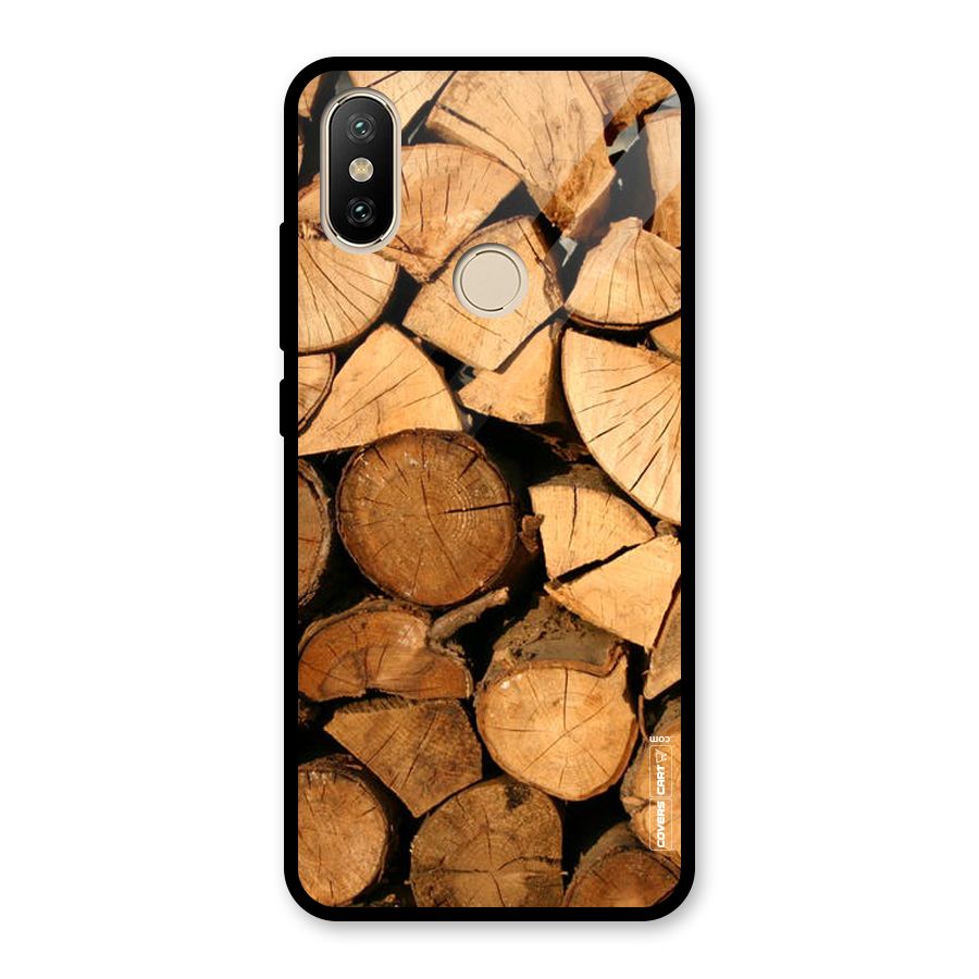 Wooden Logs Glass Back Case for Redmi A2