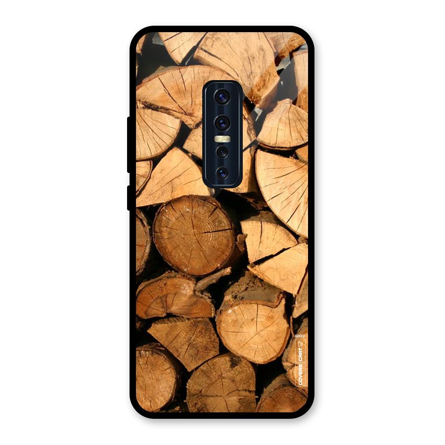 Wooden Logs Glass Back Case for Vivo V17 Pro
