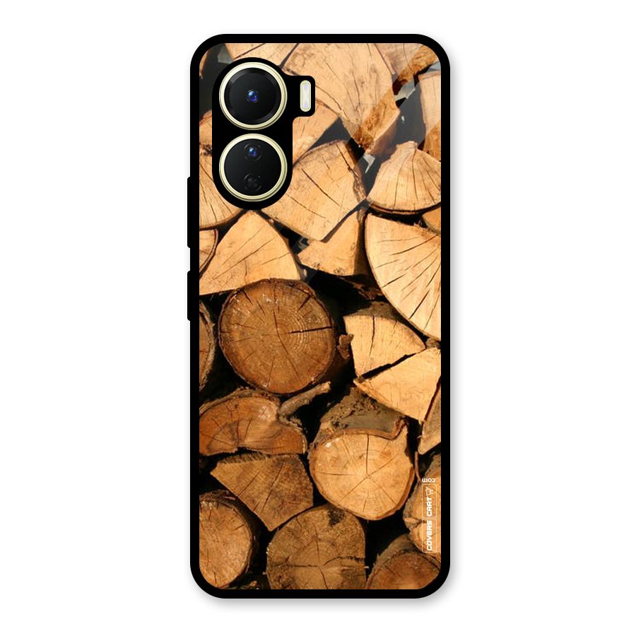 Wooden Logs Glass Back Case for Vivo Y16
