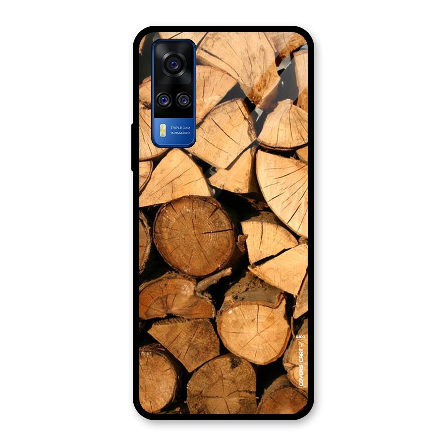 Wooden Logs Glass Back Case for Vivo Y31