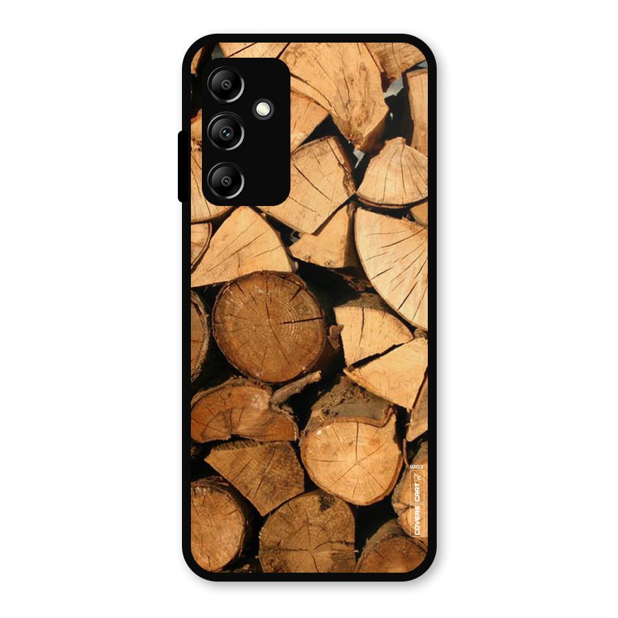 Wooden Logs Metal Back Case for Galaxy A14 5G