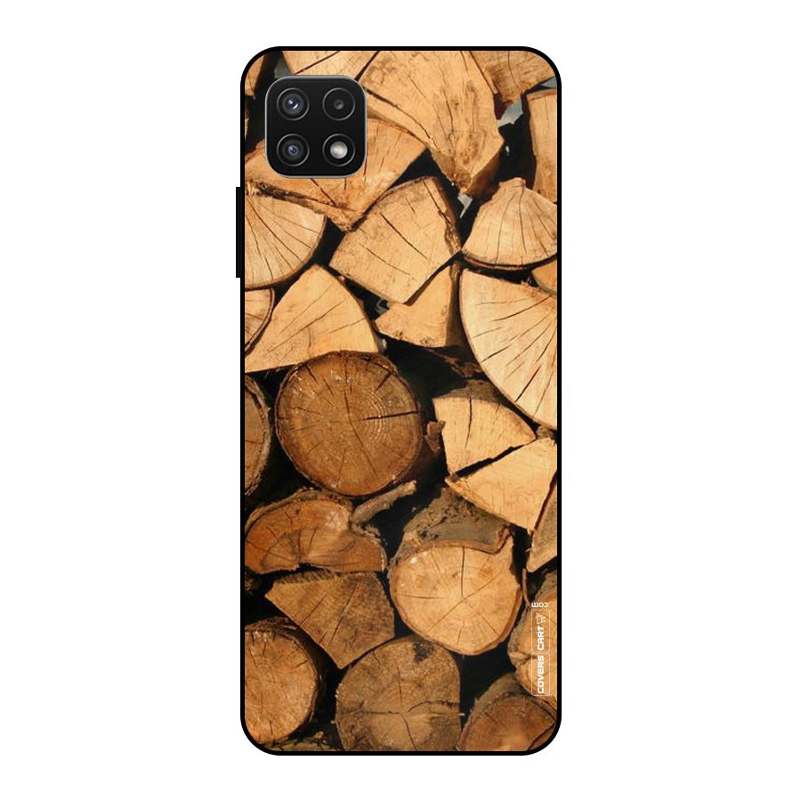 Wooden Logs Metal Back Case for Galaxy A22 5G