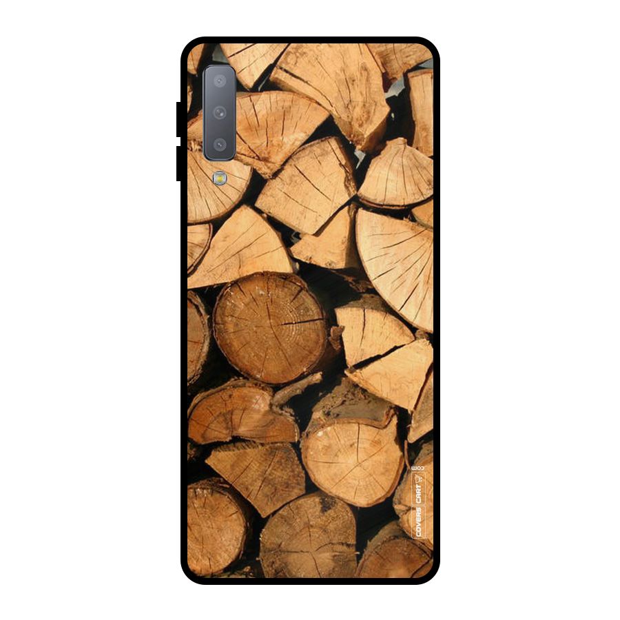 Wooden Logs Metal Back Case for Galaxy A7 (2018)