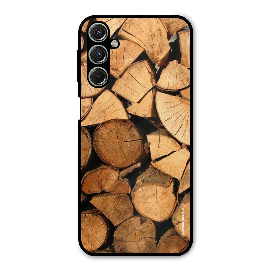 Wooden Logs Metal Back Case for Galaxy F34
