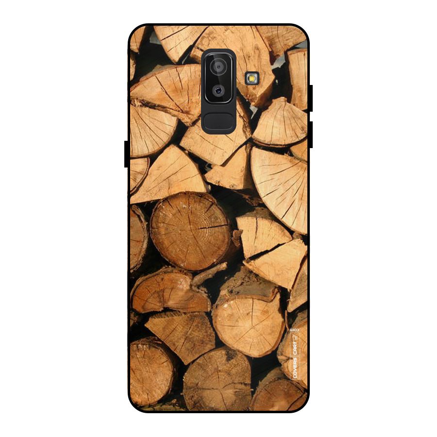 Wooden Logs Metal Back Case for Galaxy J8