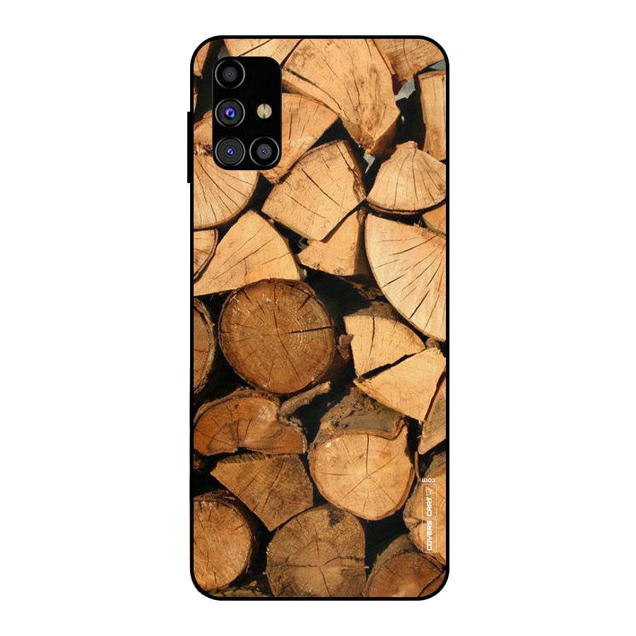 Wooden Logs Metal Back Case for Galaxy M31s