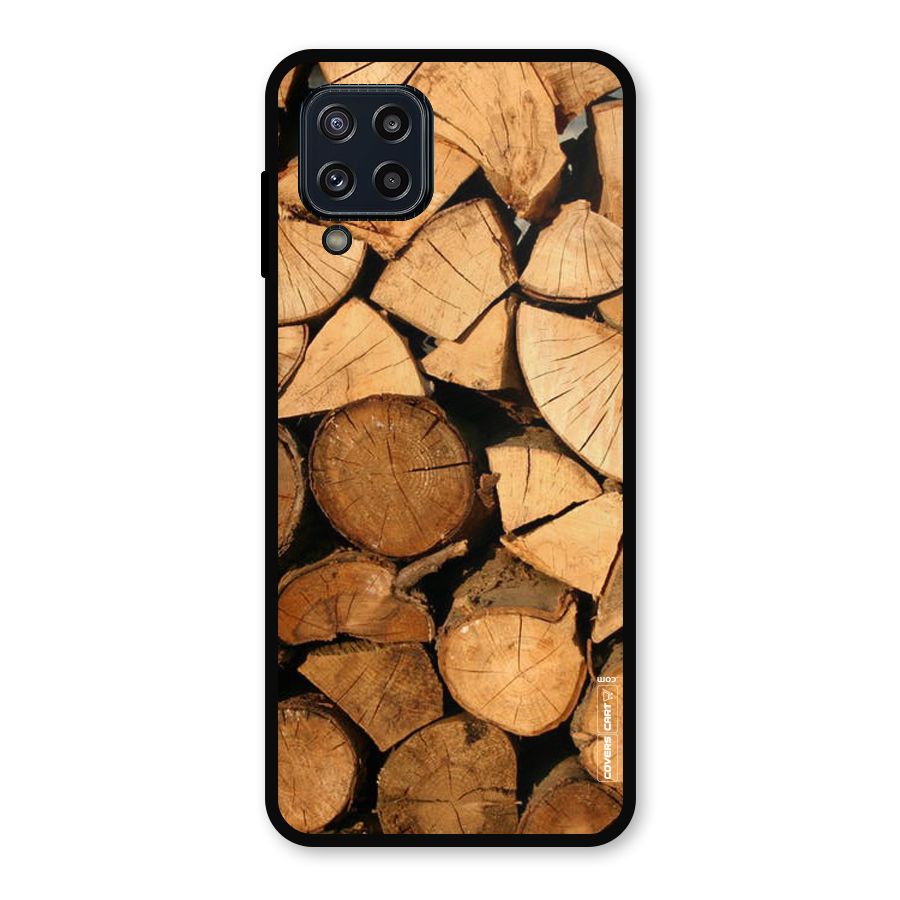Wooden Logs Metal Back Case for Galaxy M32