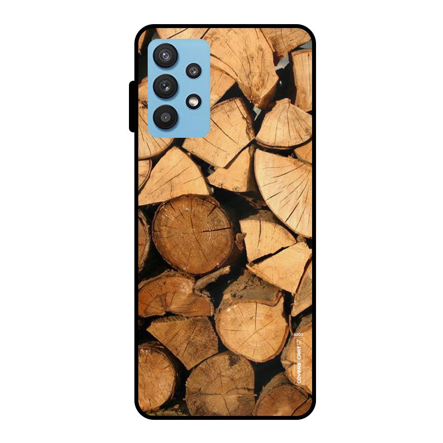 Wooden Logs Metal Back Case for Galaxy M32 5G