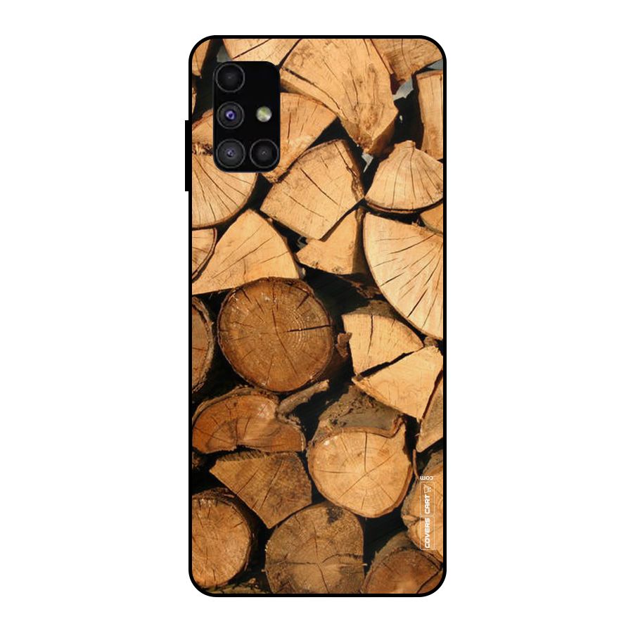 Wooden Logs Metal Back Case for Galaxy M51