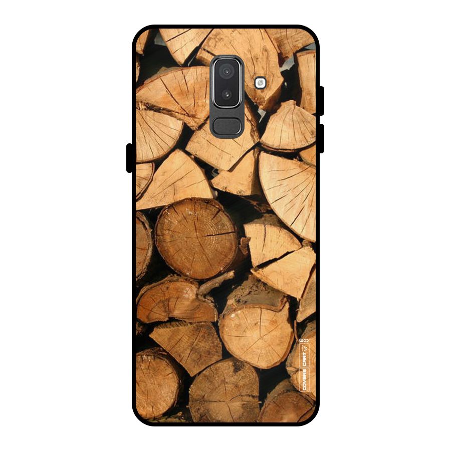 Wooden Logs Metal Back Case for Galaxy On8 (2018)