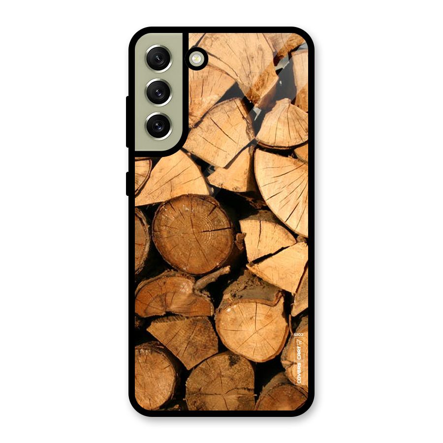 Wooden Logs Metal Back Case for Galaxy S21 FE 5G (2023)