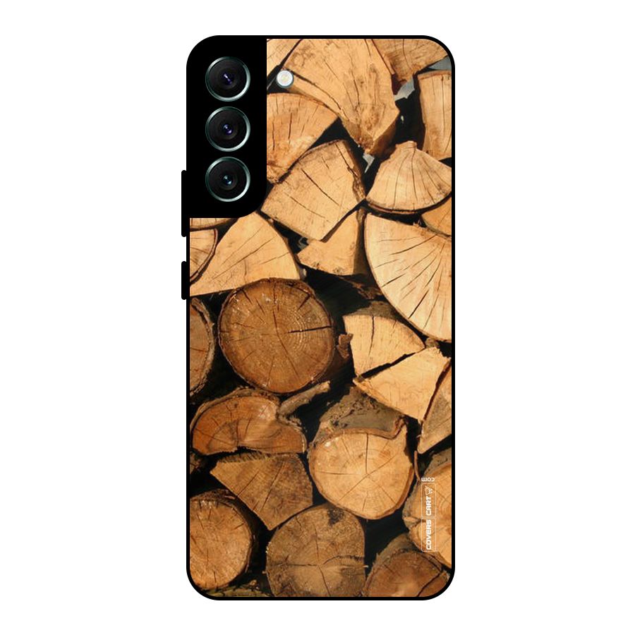 Wooden Logs Metal Back Case for Galaxy S22 Plus 5G