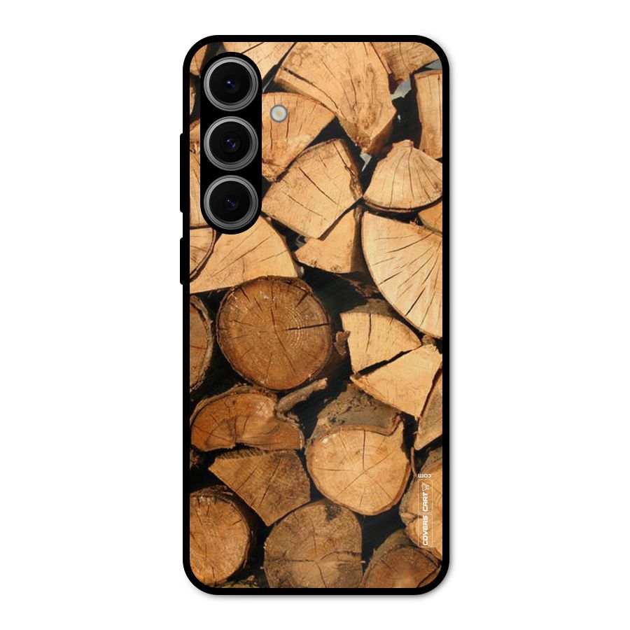 Wooden Logs Metal Back Case for Galaxy S24 FE