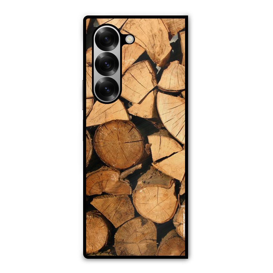 Wooden Logs Metal Back Case for Galaxy Z Fold6