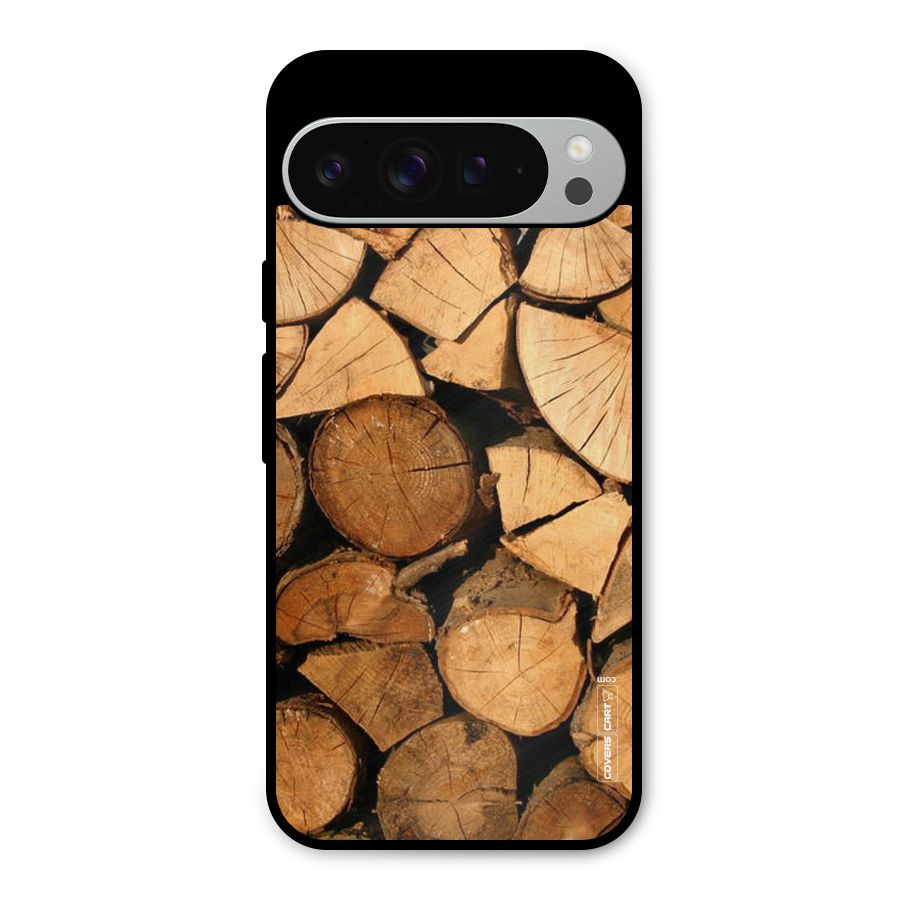 Wooden Logs Metal Back Case for Google Pixel 9 Pro XL