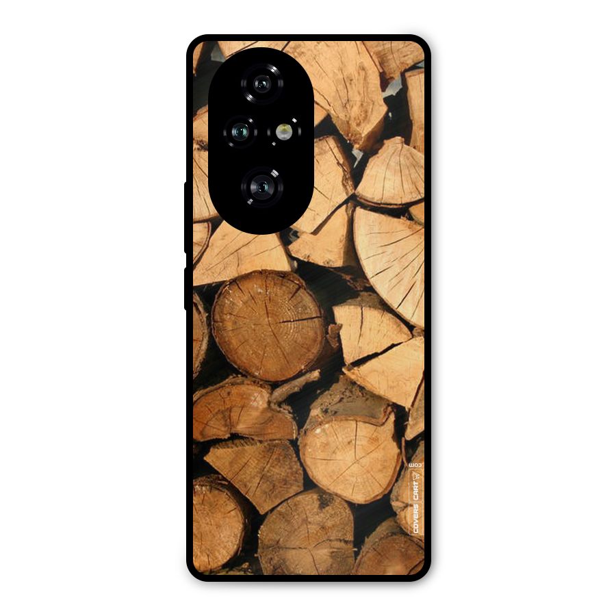 Wooden Logs Metal Back Case for Honor 200 Pro
