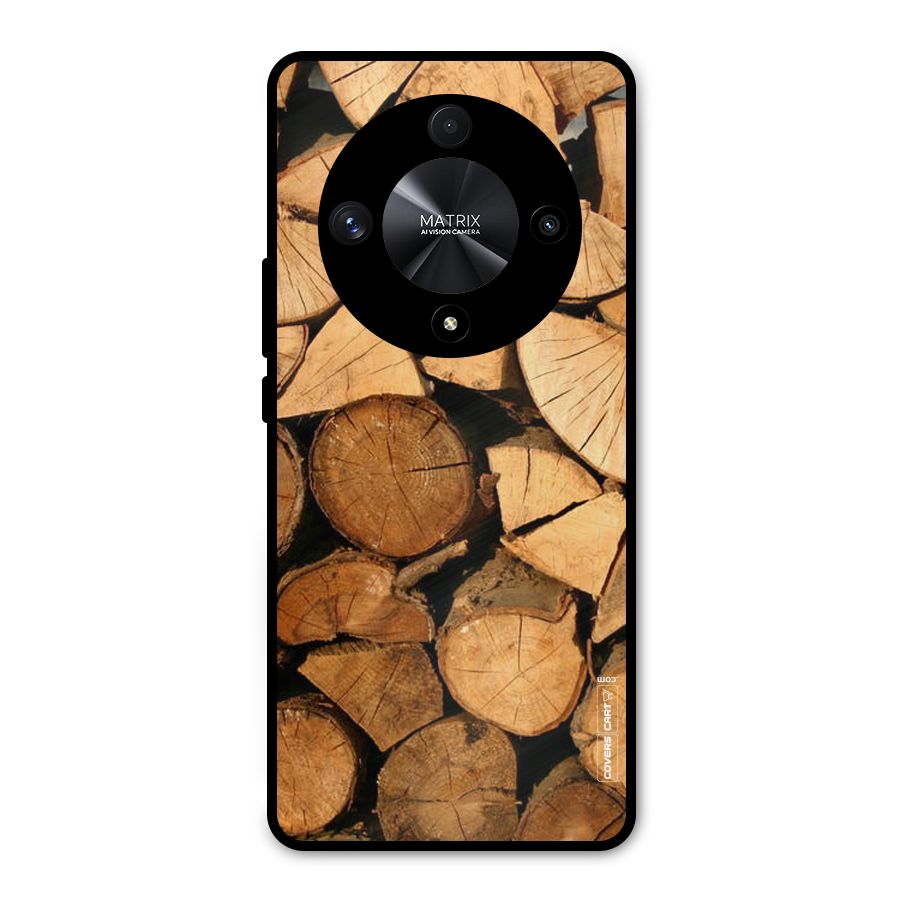 Wooden Logs Metal Back Case for Honor X9b