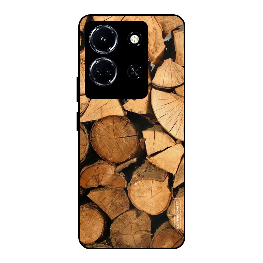 Wooden Logs Metal Back Case for Infinix Note 30 5G