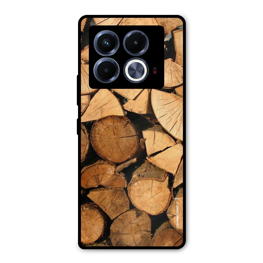 Wooden Logs Metal Back Case for Infinix Note 40 5G