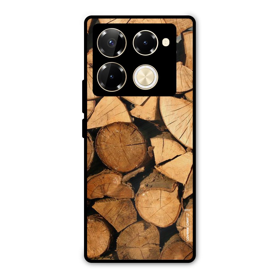 Wooden Logs Metal Back Case for Infinix Note 40 Pro