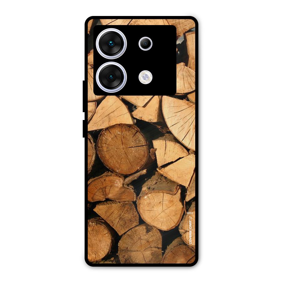 Wooden Logs Metal Back Case for Infinix Zero 30 5G