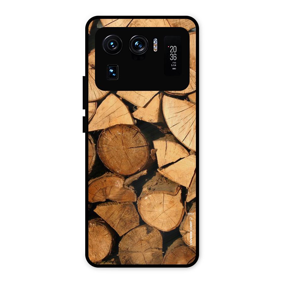 Wooden Logs Metal Back Case for Mi 11 Ultra