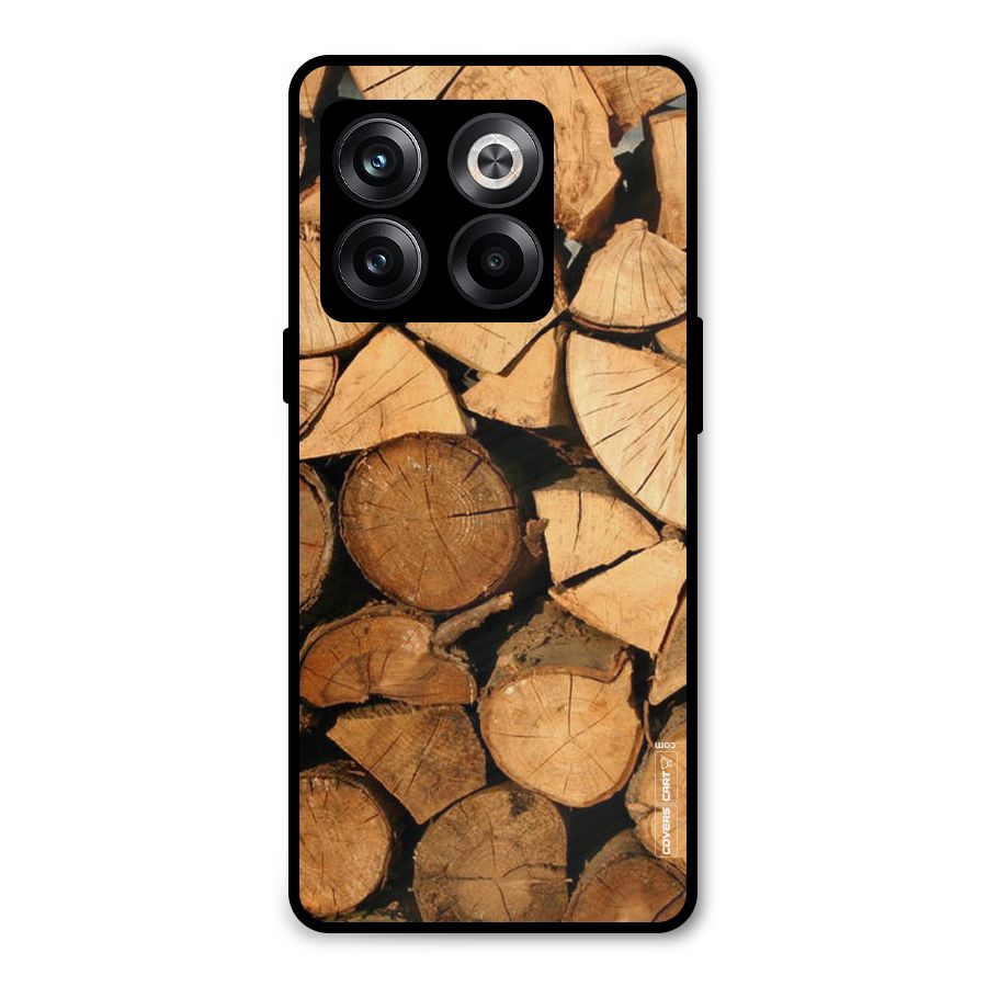 Wooden Logs Metal Back Case for OnePlus 10T