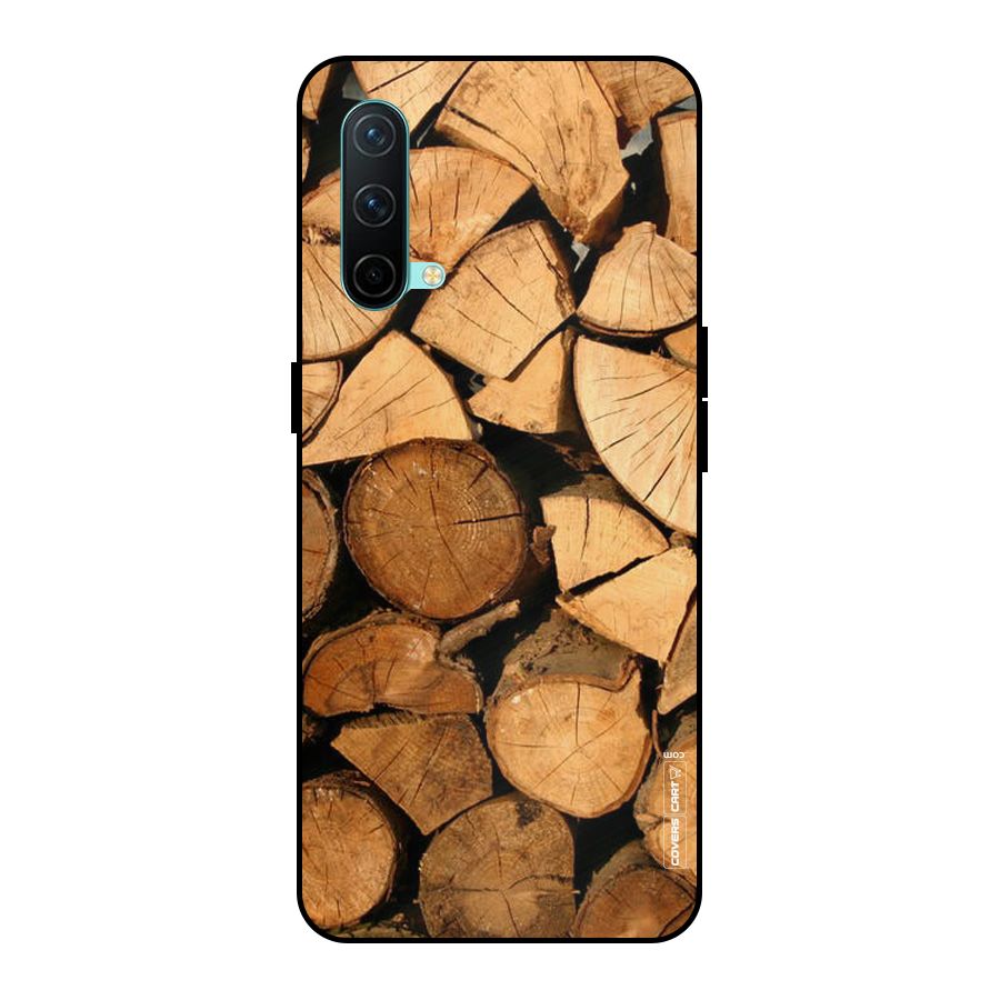 Wooden Logs Metal Back Case for OnePlus Nord CE 5G