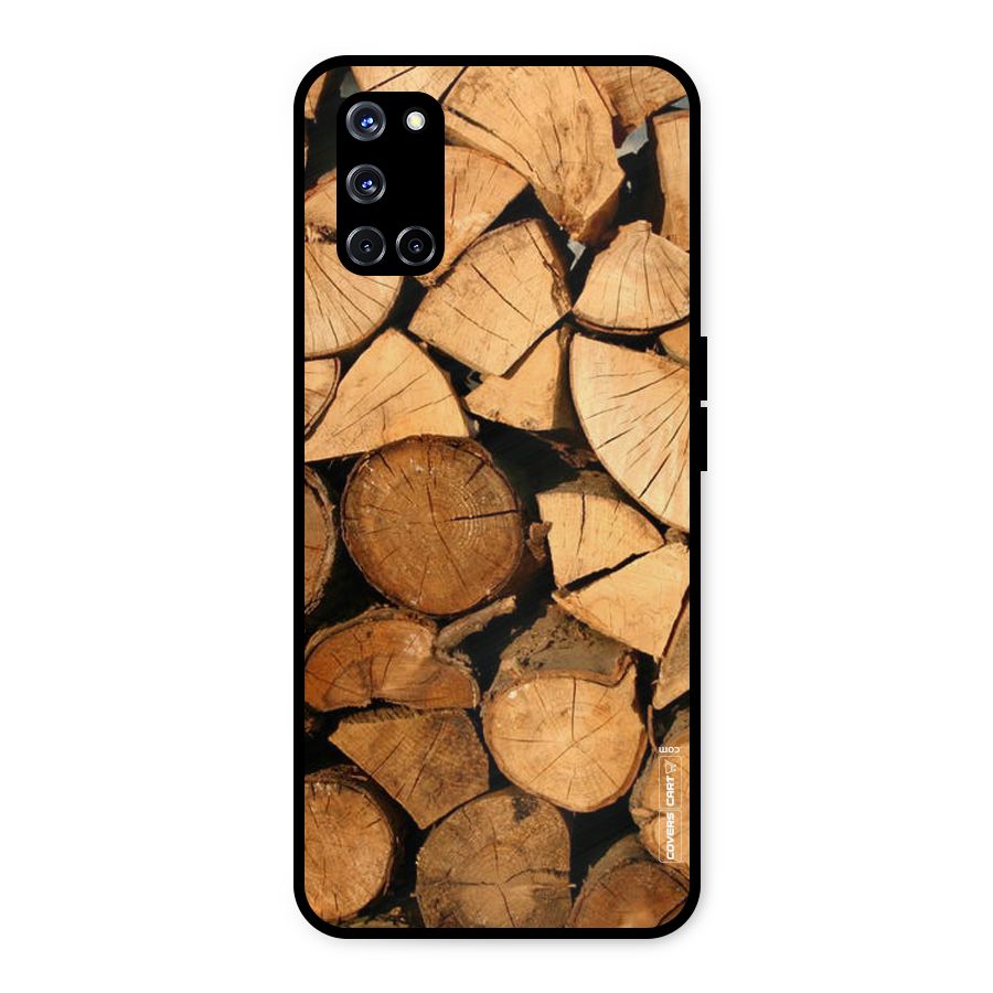 Wooden Logs Metal Back Case for Oppo A52