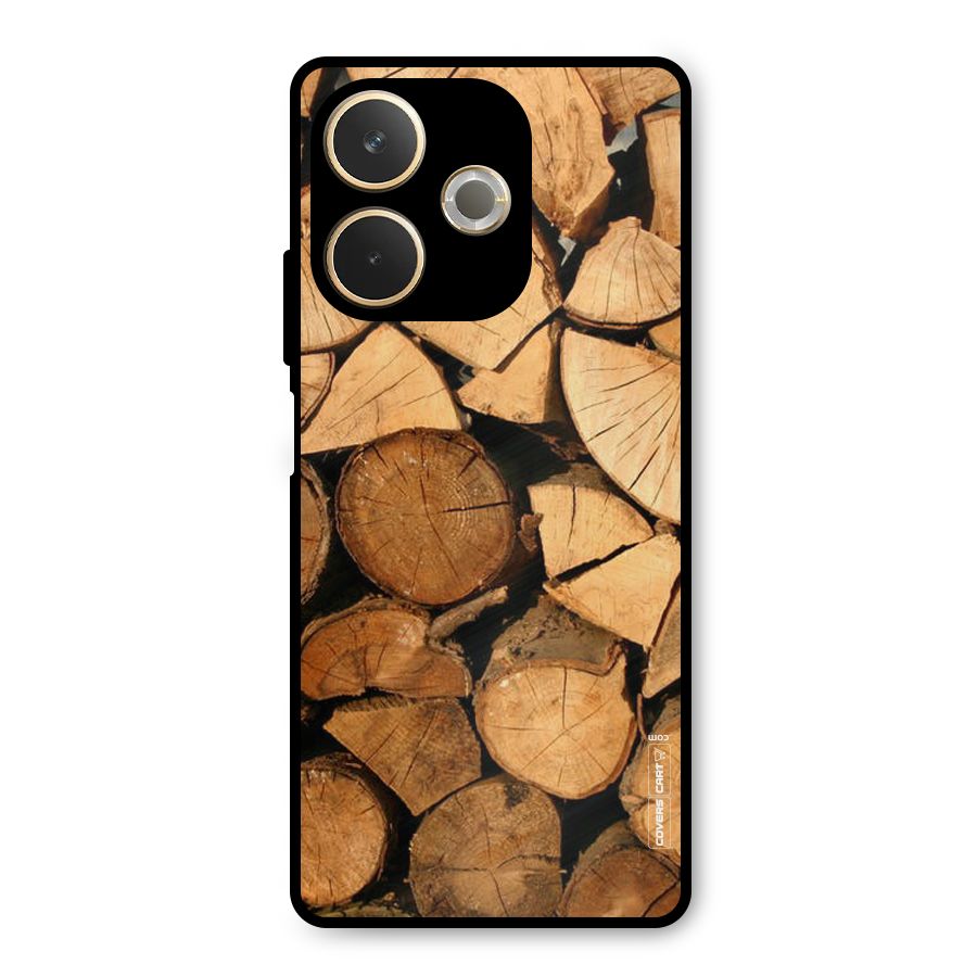 Wooden Logs Metal Back Case for Oppo A5 Pro