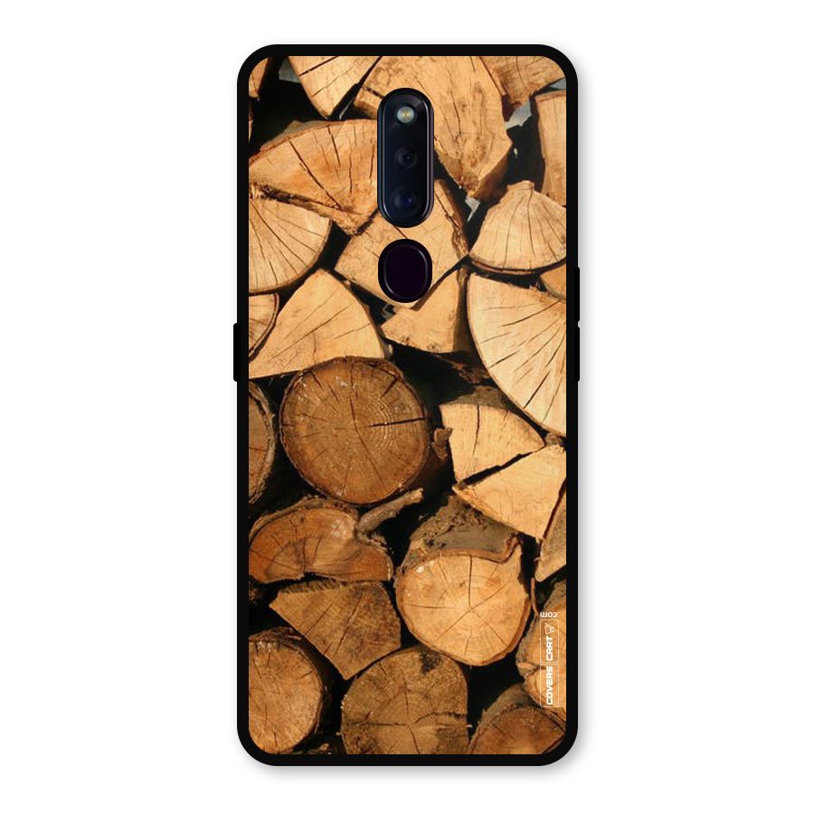 Wooden Logs Metal Back Case for Oppo F11 Pro