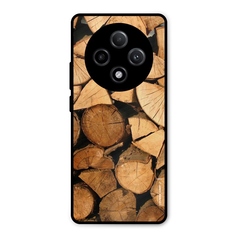 Wooden Logs Metal Back Case for Oppo F27 Pro Plus