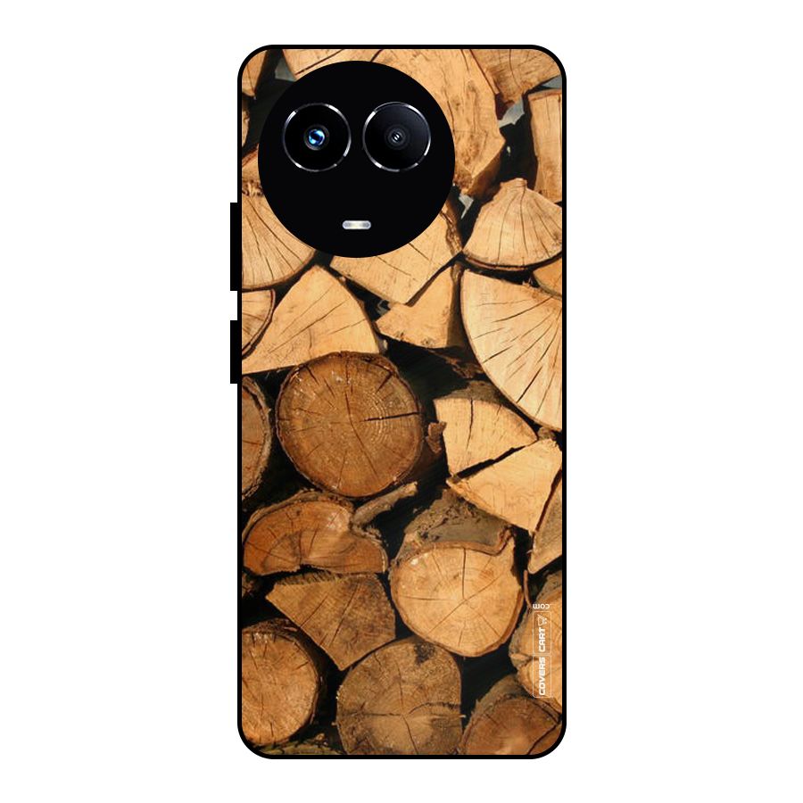 Wooden Logs Metal Back Case for Realme 11X
