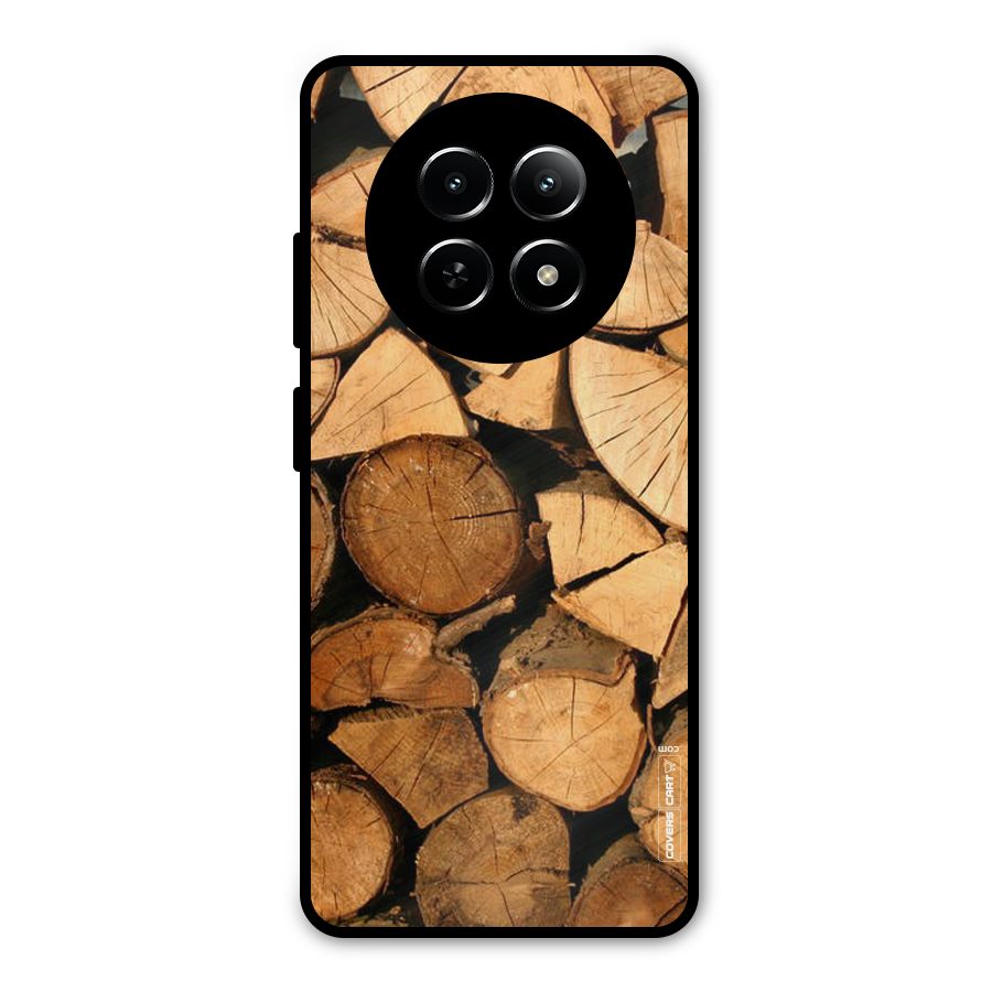 Wooden Logs Metal Back Case for Realme 12x 5G