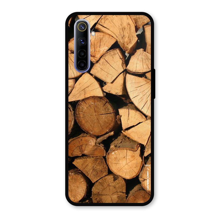 Wooden Logs Metal Back Case for Realme 6i