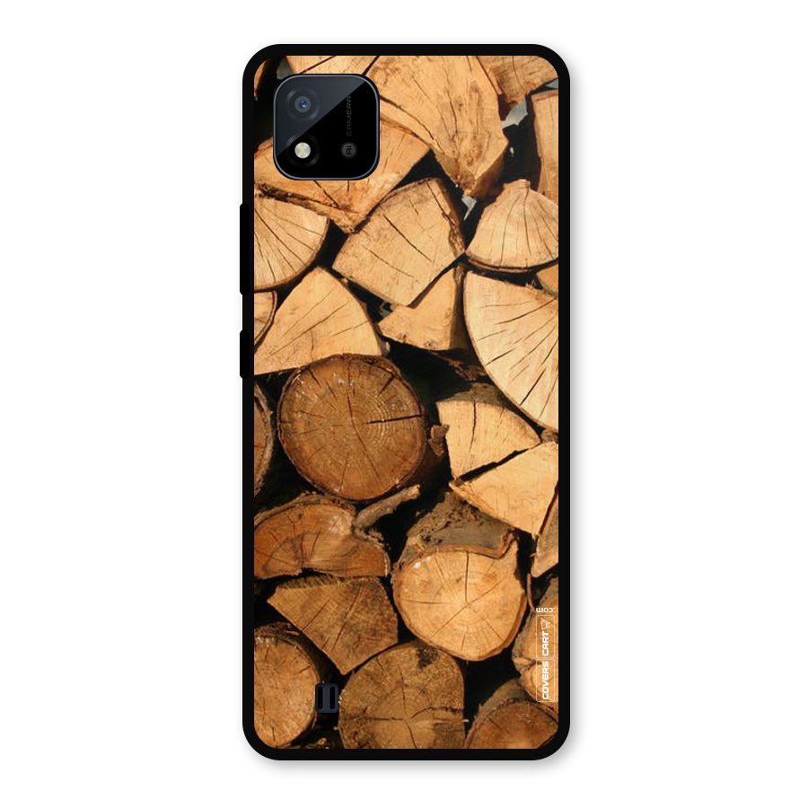 Wooden Logs Metal Back Case for Realme C11 2021