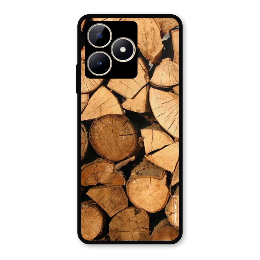 Wooden Logs Metal Back Case for Realme Narzo N53