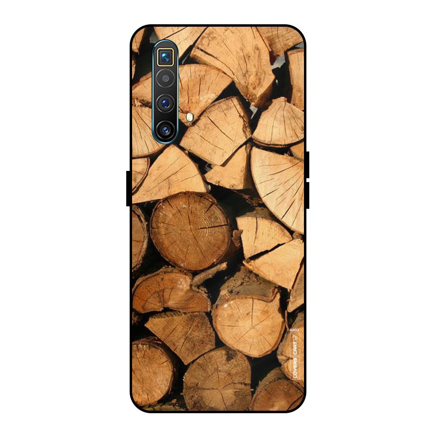 Wooden Logs Metal Back Case for Realme X3