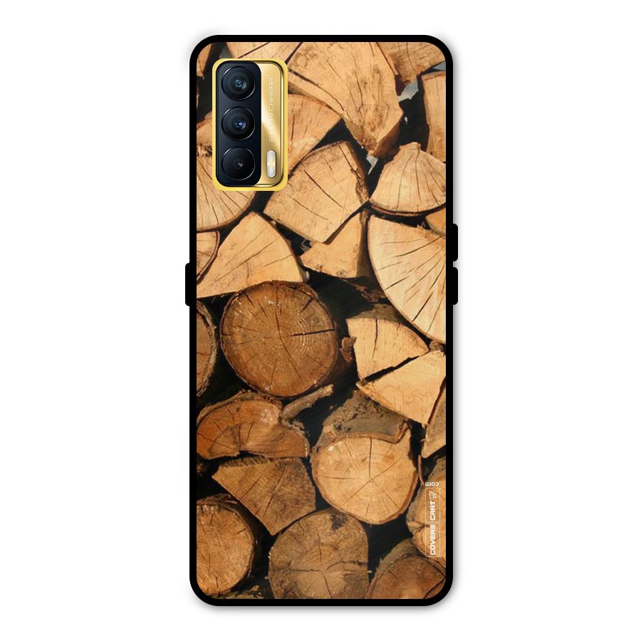 Wooden Logs Metal Back Case for Realme X7
