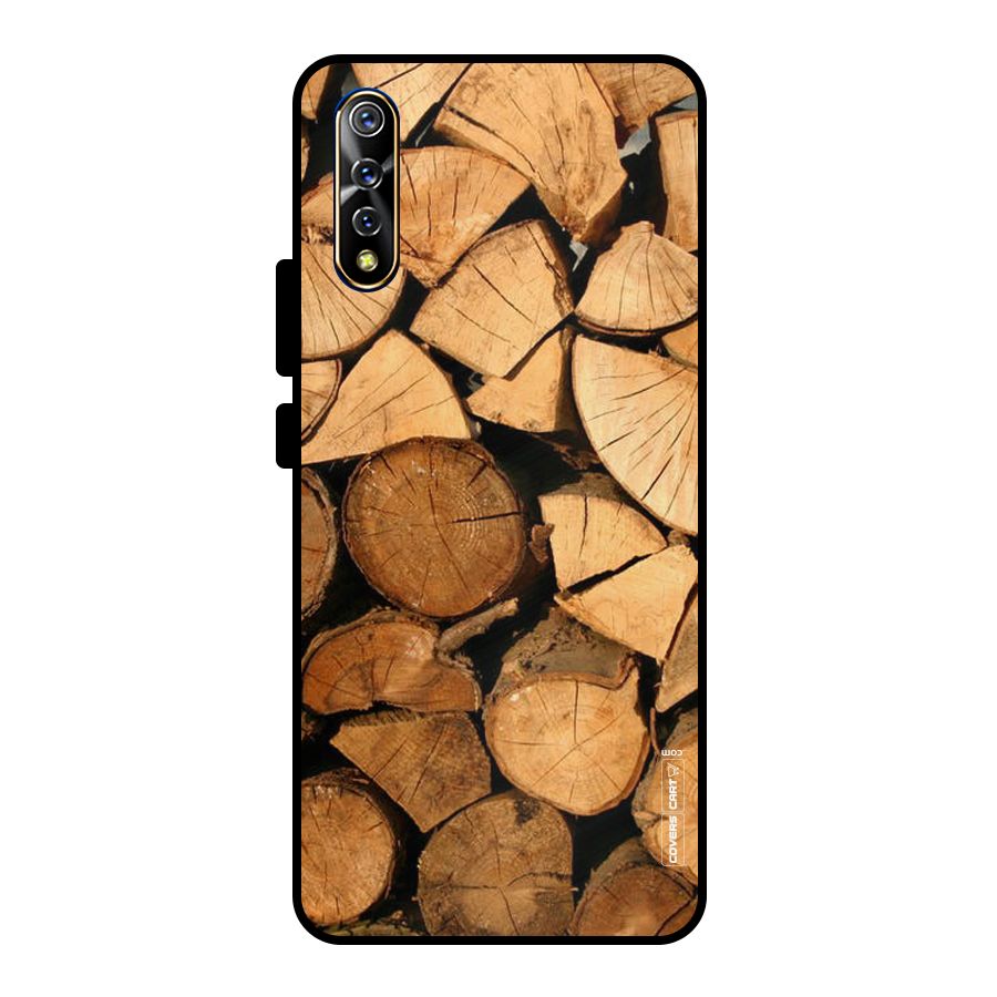 Wooden Logs Metal Back Case for Vivo S1