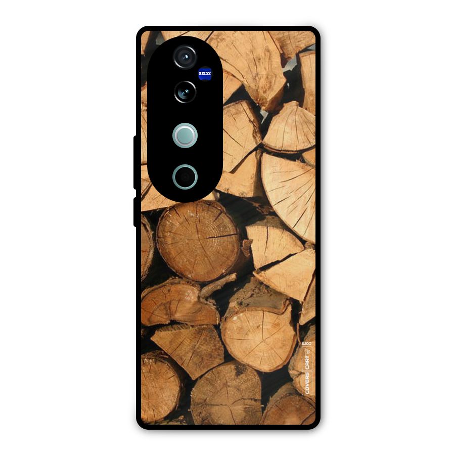 Wooden Logs Metal Back Case for Vivo V40