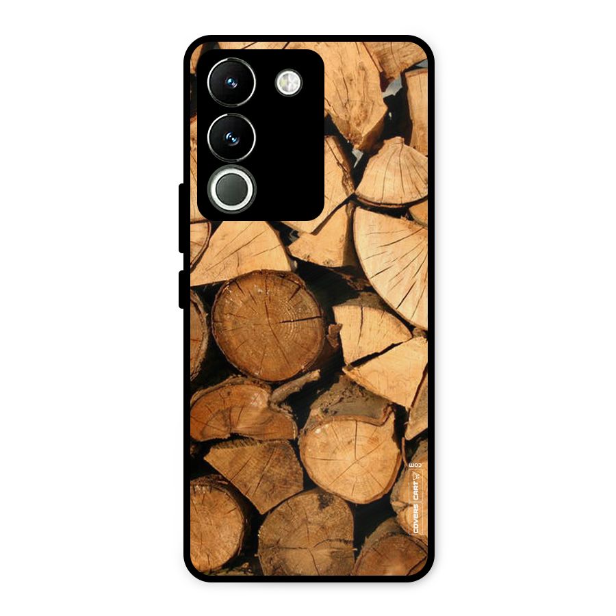 Wooden Logs Metal Back Case for Vivo Y200