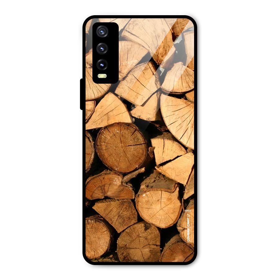 Wooden Logs Metal Back Case for Vivo Y20g