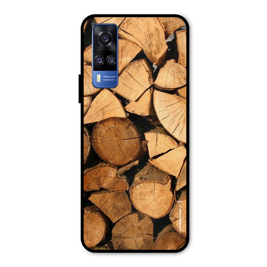 Wooden Logs Metal Back Case for Vivo Y31