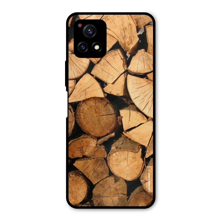 Wooden Logs Metal Back Case for Vivo Y72 5G