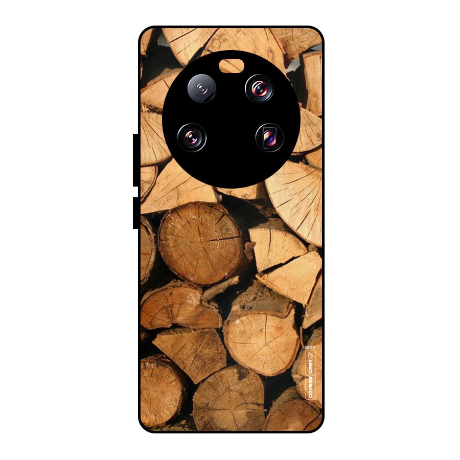 Wooden Logs Metal Back Case for Xiaomi 13 Ultra