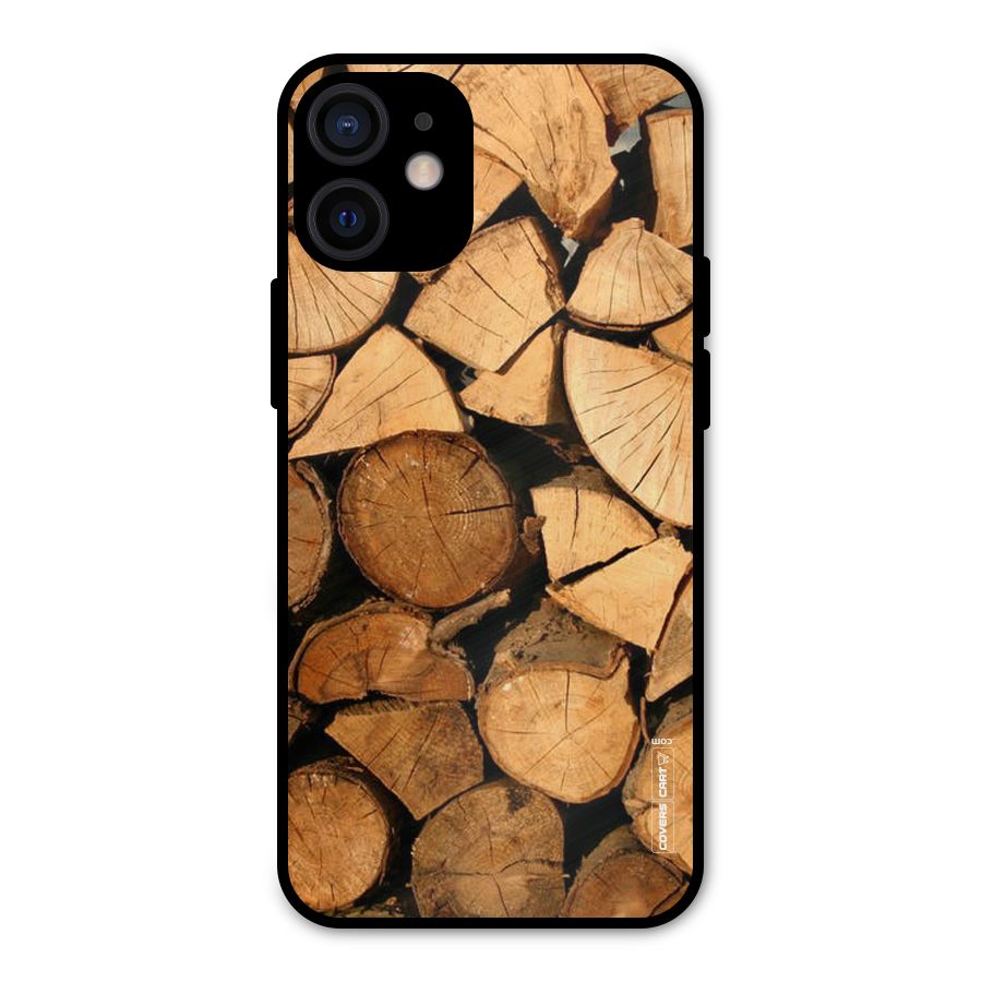 Wooden Logs Metal Back Case for iPhone 12 Mini